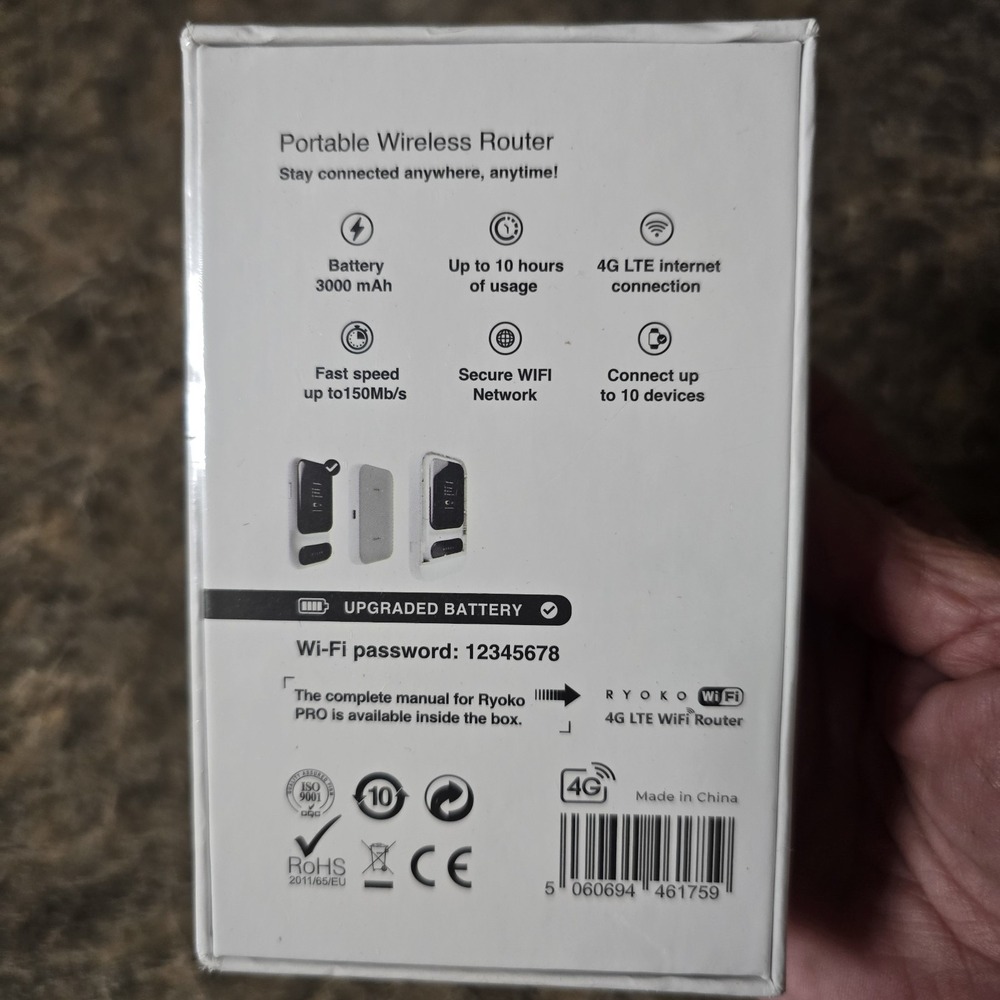 Ryoko Portable‎ Wireless Router Internet Access Using 4G LTE WIFI Router - Picture 4 of 4